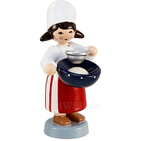 Winter child cookie baker girl red with sieve from Ulmik