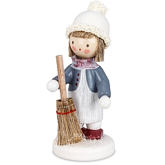 Girl with a brushwood broom